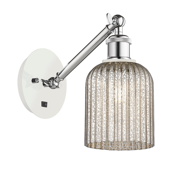 Innovations Lighting Bridal Veil 5" Sconce - White Polished Chrome Wall Sconces Innovations Lighting   