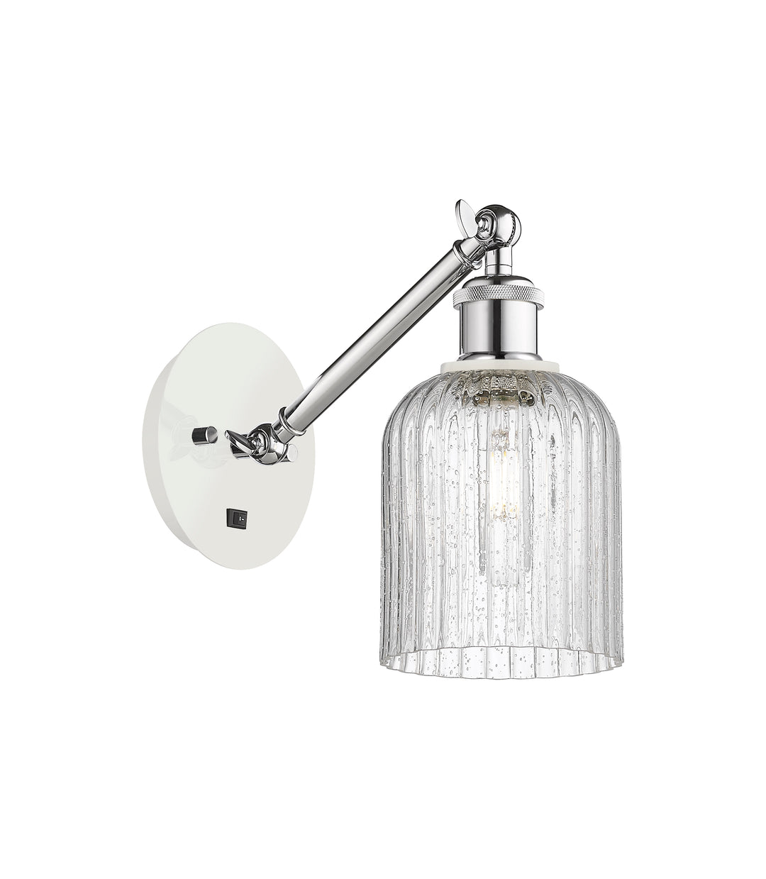 Innovations Lighting Bridal Veil 5" Sconce - White Polished Chrome Wall Sconces Innovations Lighting   