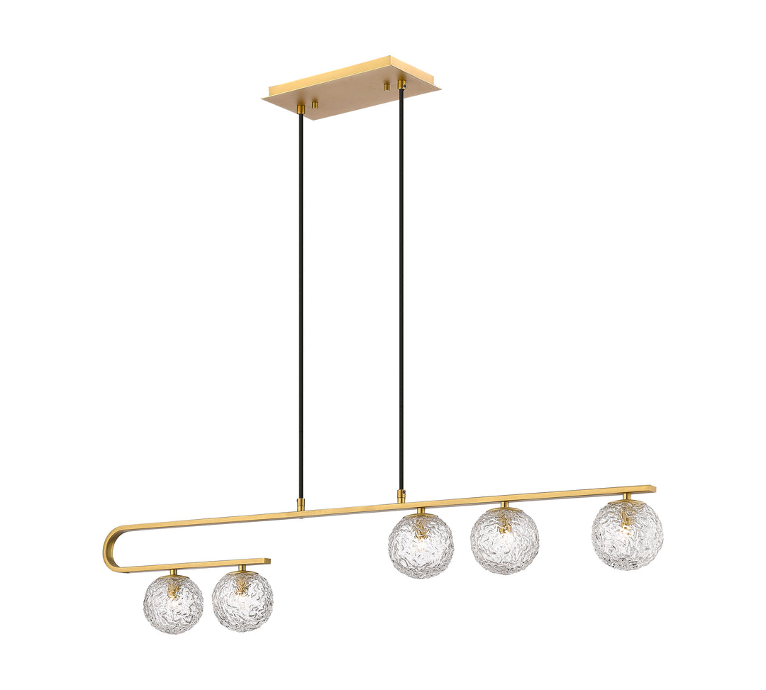 Innovations Lighting Barrington 5" Island Light - Brushed Brass Linear Chandeliers Innovations Lighting Clear ; Glass Type: Transparent  