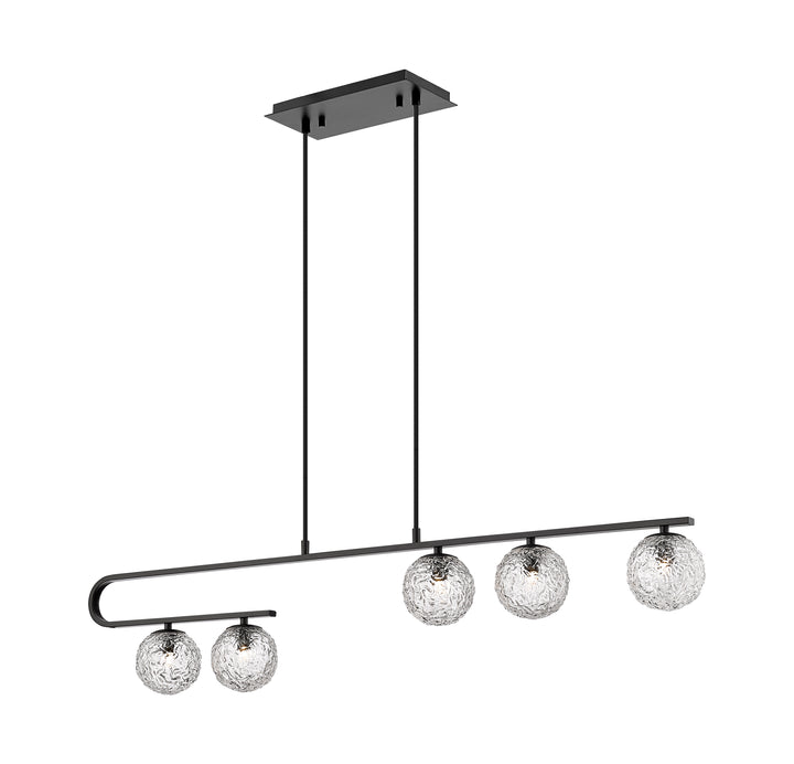 Innovations Lighting Barrington 5" Island Light - Matte Black Linear Chandeliers Innovations Lighting Clear ; Glass Type: Transparent  