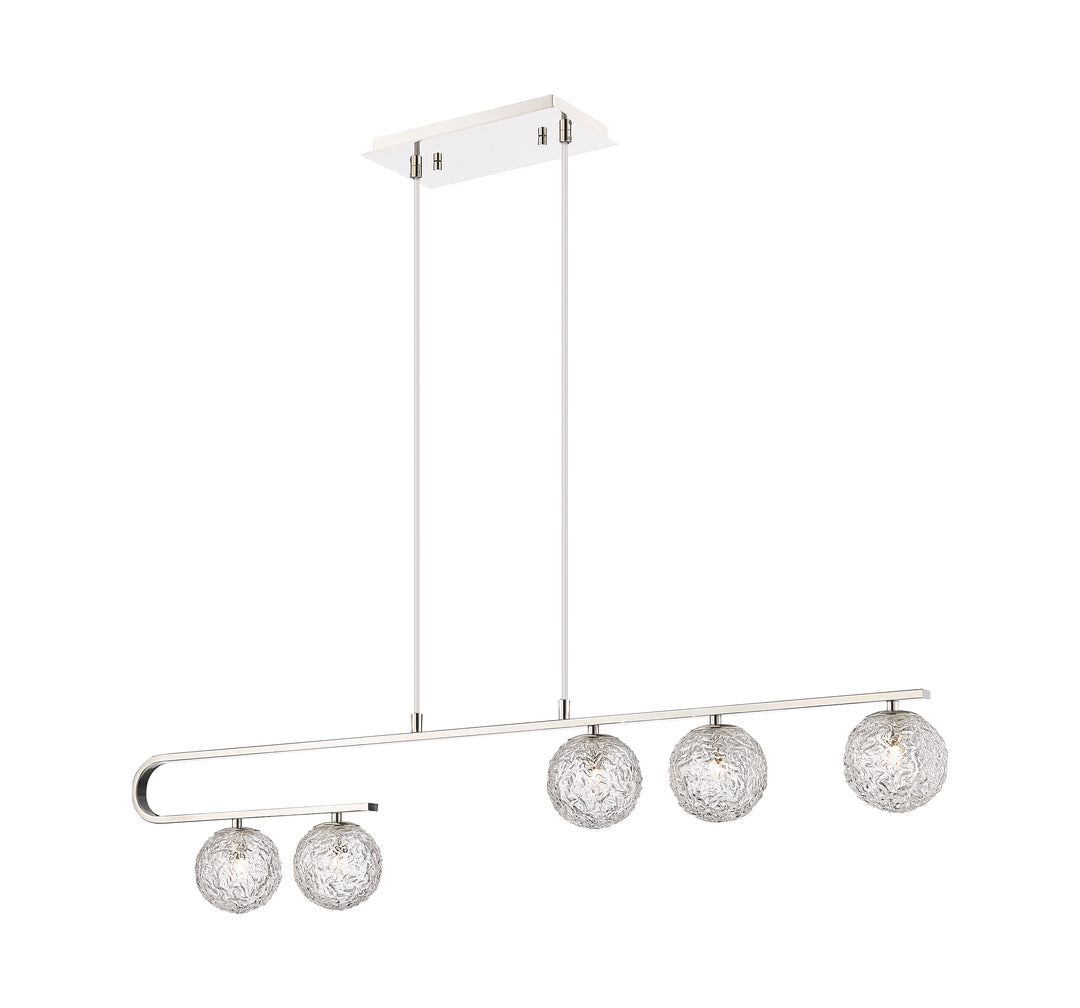 Innovations Lighting Barrington 5" Island Light - Polished Nickel Linear Chandeliers Innovations Lighting Clear ; Glass Type: Transparent  