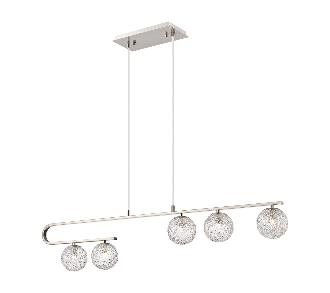 Innovations Lighting Barrington 5" Island Light - Brushed Satin Nickel Linear Chandeliers Innovations Lighting Clear ; Glass Type: Transparent  