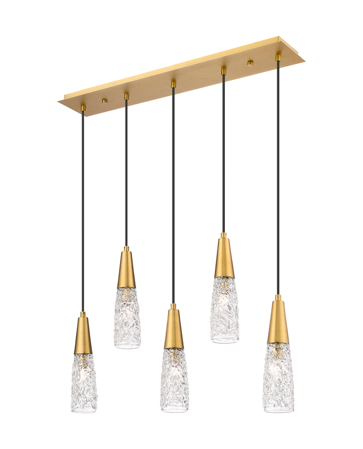 Innovations Lighting Amherst Brook 3" Island Light Linear Chandeliers Innovations Lighting Brushed Brass Clear ; Glass Type: Transparent 