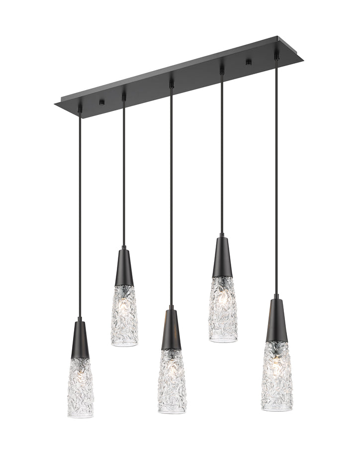 Innovations Lighting Amherst Brook 3" Island Light Linear Chandeliers Innovations Lighting Matte Black Clear ; Glass Type: Transparent 