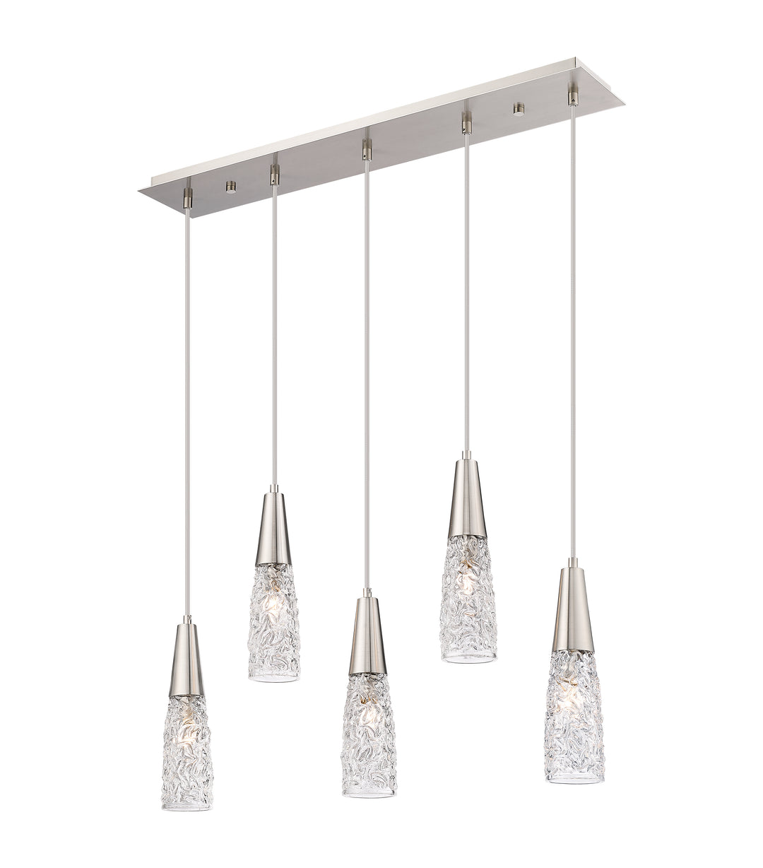 Innovations Lighting Amherst Brook 3" Island Light Linear Chandeliers Innovations Lighting Brushed Satin Nickel Clear ; Glass Type: Transparent 