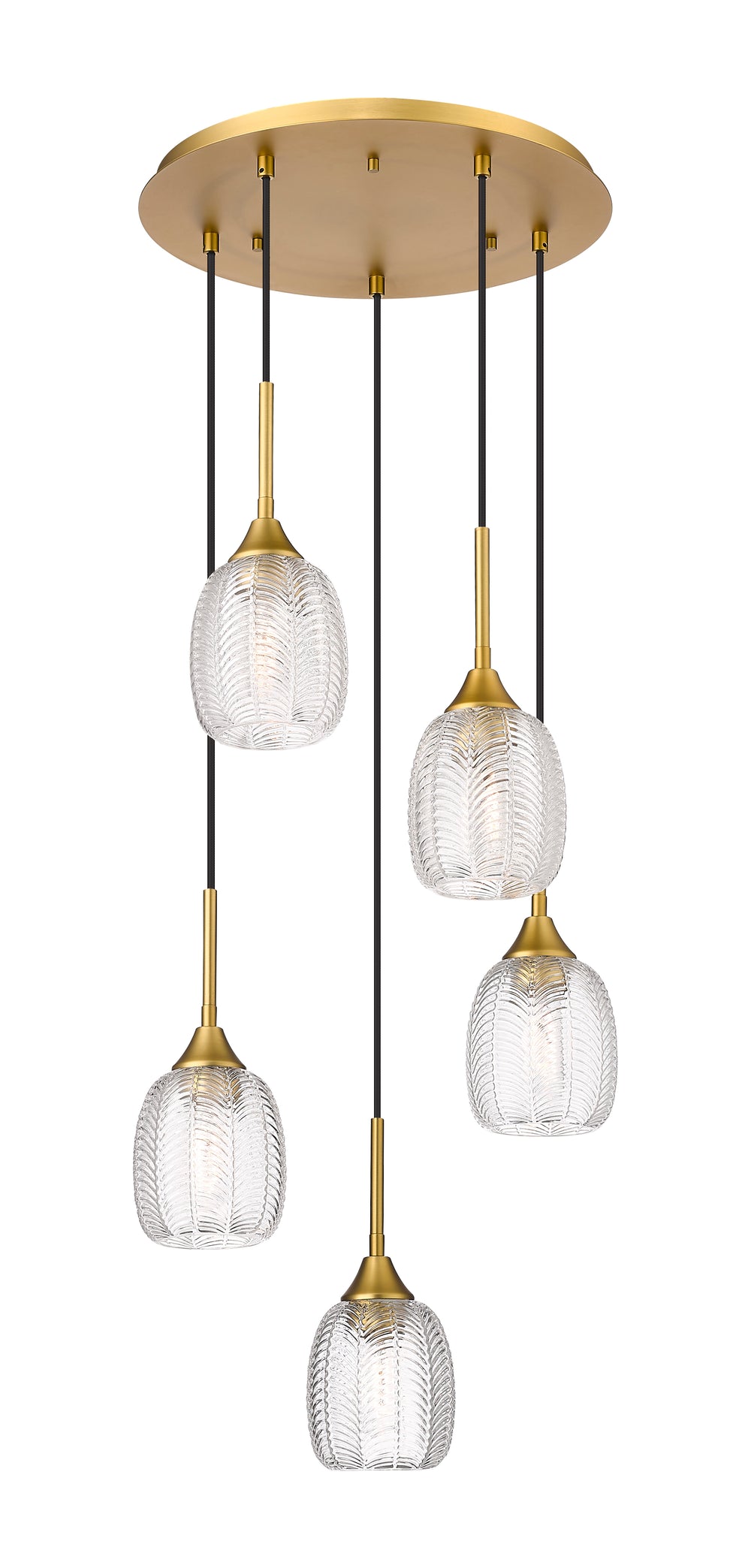 Innovations Lighting Berkshire 5" Multi Pendant - Brushed Brass Pendants Innovations Lighting Clear ; Glass Type: Transparent  