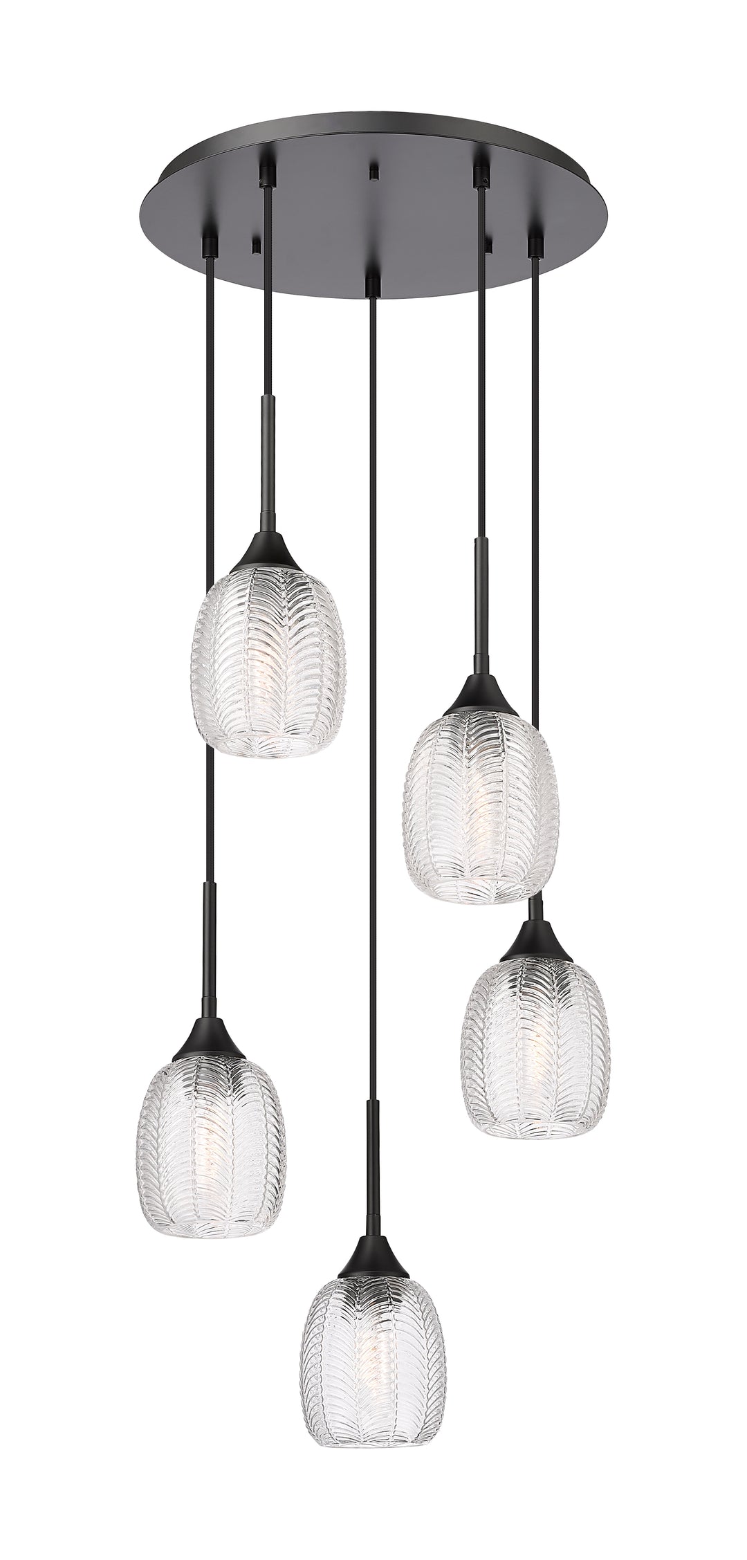 Innovations Lighting Berkshire 5" Multi Pendant - Matte Black Pendants Innovations Lighting Clear ; Glass Type: Transparent  