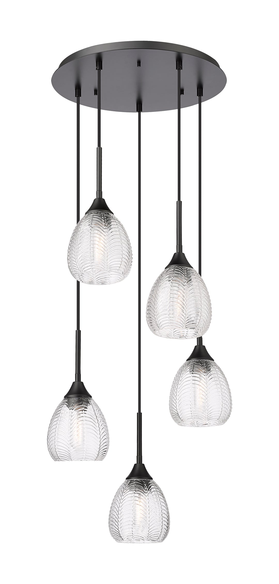 Innovations Lighting Berkshire 6" Multi Pendant - Matte Black Pendants Innovations Lighting Clear ; Glass Type: Transparent  