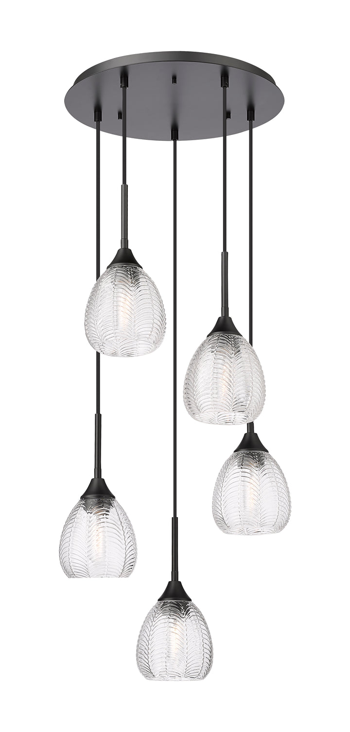 Innovations Lighting Berkshire 6" Multi Pendant - Matte Black Pendants Innovations Lighting Clear ; Glass Type: Transparent  