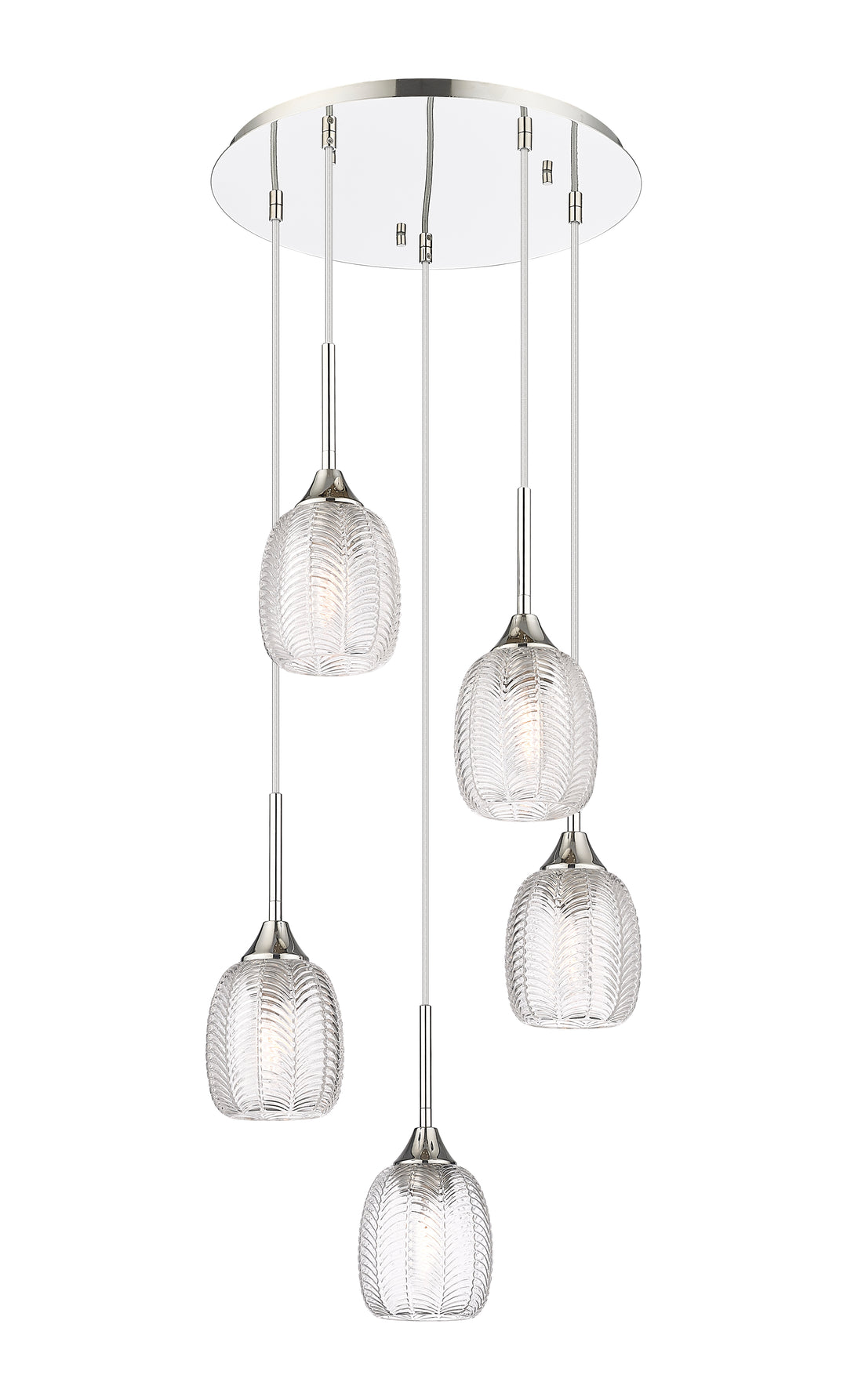 Innovations Lighting Berkshire 5" Multi Pendant - Polished Nickel Pendants Innovations Lighting Clear ; Glass Type: Transparent  