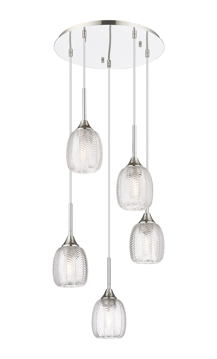 Innovations Lighting Berkshire 5" Multi Pendant - Polished Nickel Pendants Innovations Lighting Clear ; Glass Type: Transparent  