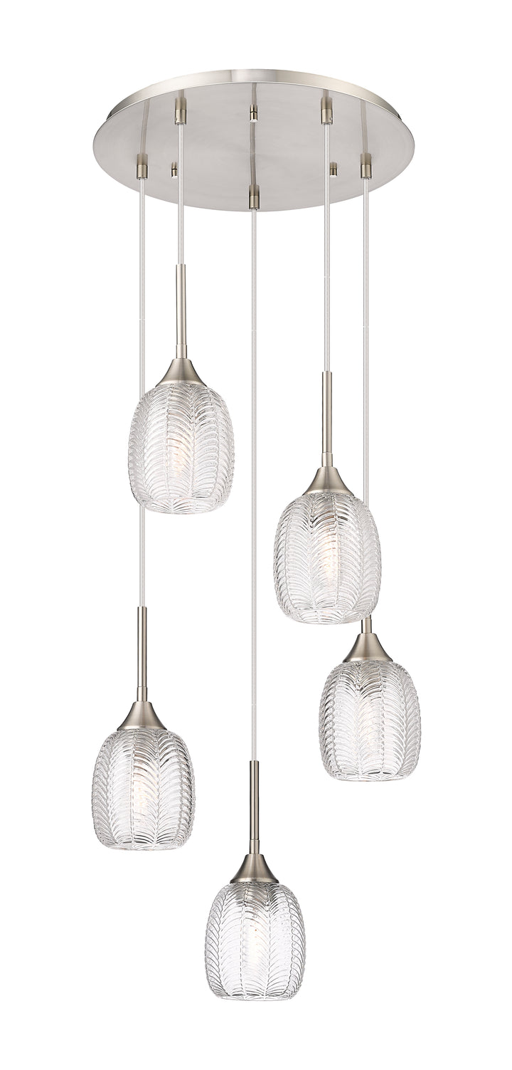 Innovations Lighting Berkshire 5" Multi Pendant - Brushed Satin Nickel Pendants Innovations Lighting Clear ; Glass Type: Transparent  