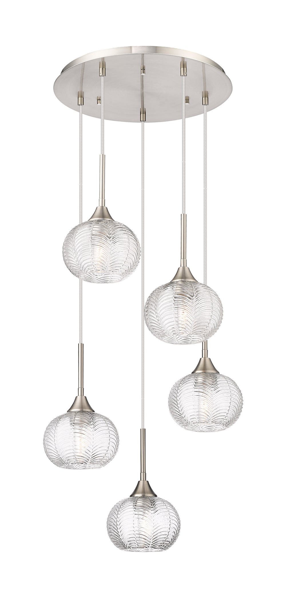 Innovations Lighting Berkshire 7" Multi Pendant - Brushed Satin Nickel Pendants Innovations Lighting Clear ; Glass Type: Transparent  