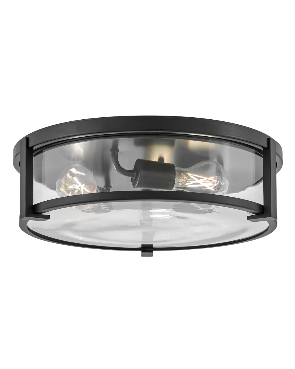 Hinkley Lowell Flush Mount Ceiling Flush Mounts Hinkley Black with Clear glass 16.0x16.0x4.75 