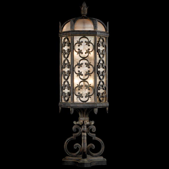 Fine Art Costa del Sol Outdoor Pier Mount Outdoor Wall Lights Fine Art Handcrafted Lighting   