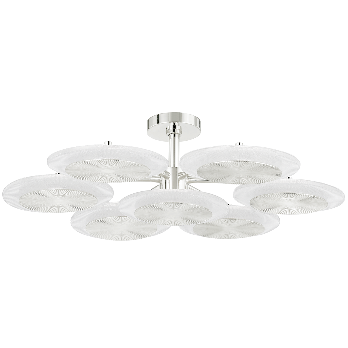 Corbett Lighting 7 LIGHT SEMI FLUSH Semi Flush Corbett POLISHED NICKEL 37.75x10.25 