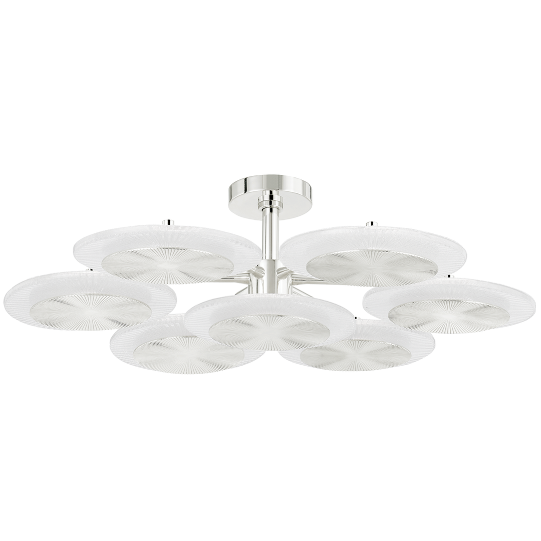 Corbett Lighting 7 LIGHT SEMI FLUSH Ceiling Semi Flush Mounts Corbett POLISHED NICKEL 37.75x10.25 