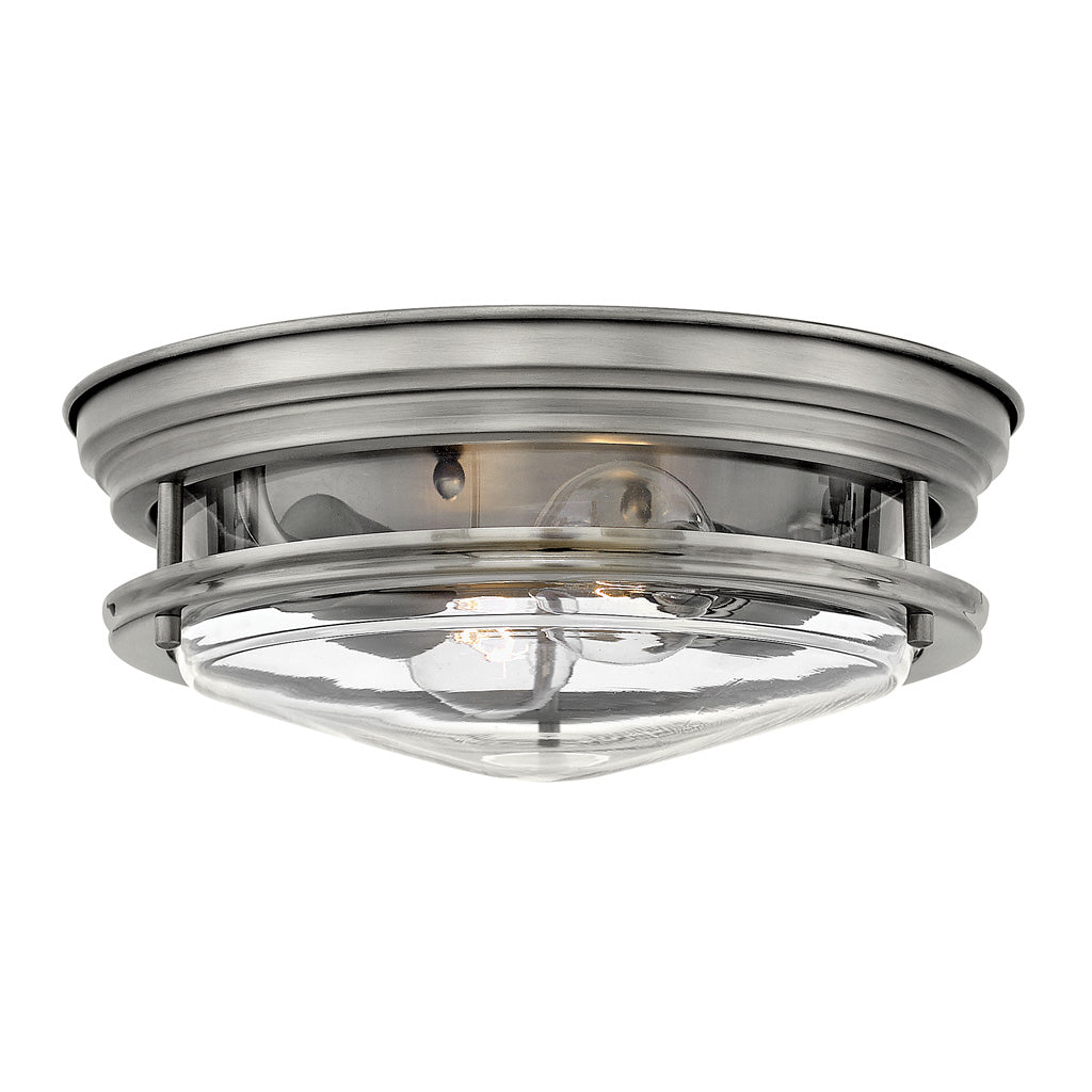 Hinkley Hadley Flush Mount Ceiling Flush Mounts Hinkley Antique Nickel with Clear glass 12.0x12.0x4.75 