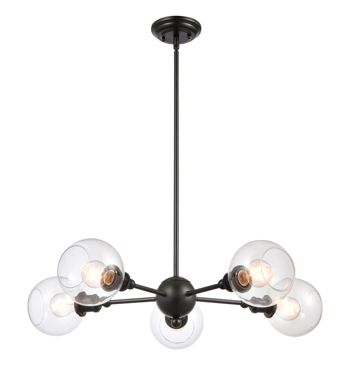 Innovations Lighting Concord 6" Chandelier - Matte Black Chandeliers Innovations Lighting Clear ; Glass Type: Transparent  