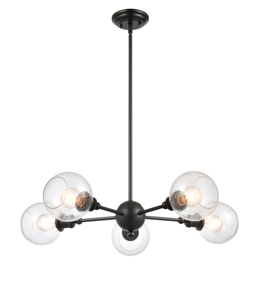 Innovations Lighting Concord 6" Chandelier - Matte Black Chandeliers Innovations Lighting Seedy ; Glass Type: Seeded  