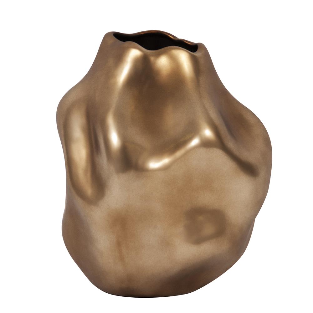 Howard Elliott Collection Matte Bronze Abstract Ceramic Vase, Large