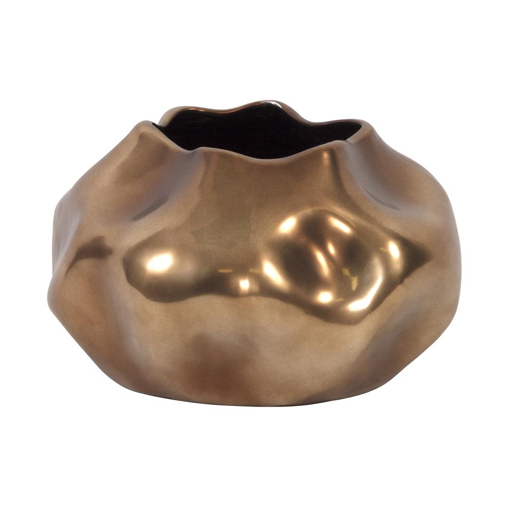 Howard Elliott Collection Matte Bronze Abstract Ceramic Vase, Small Vases Howard Elliott Collection   