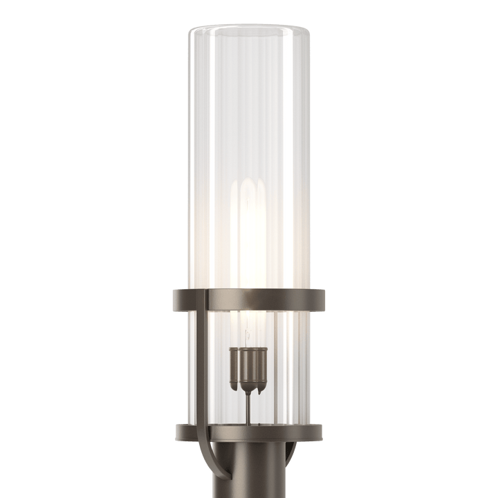 Hubbardton Forge Alcove Outdoor Post Light Pier & Post Mount Lights Hubbardton Forge Coastal Dark Smoke Clear Glass (ZM) 