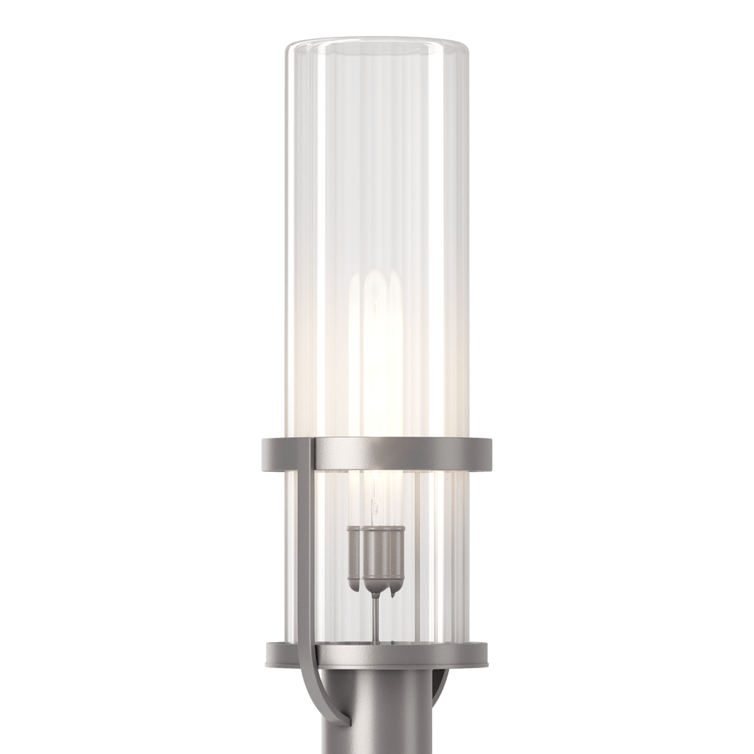 Hubbardton Forge Alcove Outdoor Post Light Pier & Post Mount Lights Hubbardton Forge Coastal Burnished Steel Clear Glass (ZM) 