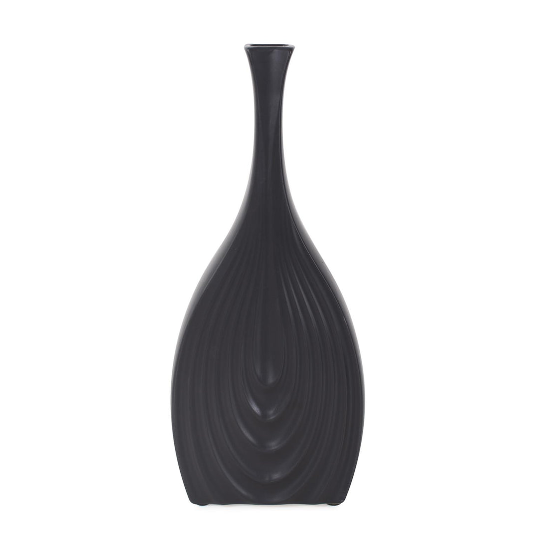 Howard Elliott Collection Black Onion Tapered Short Vase Vases Howard Elliott Collection   