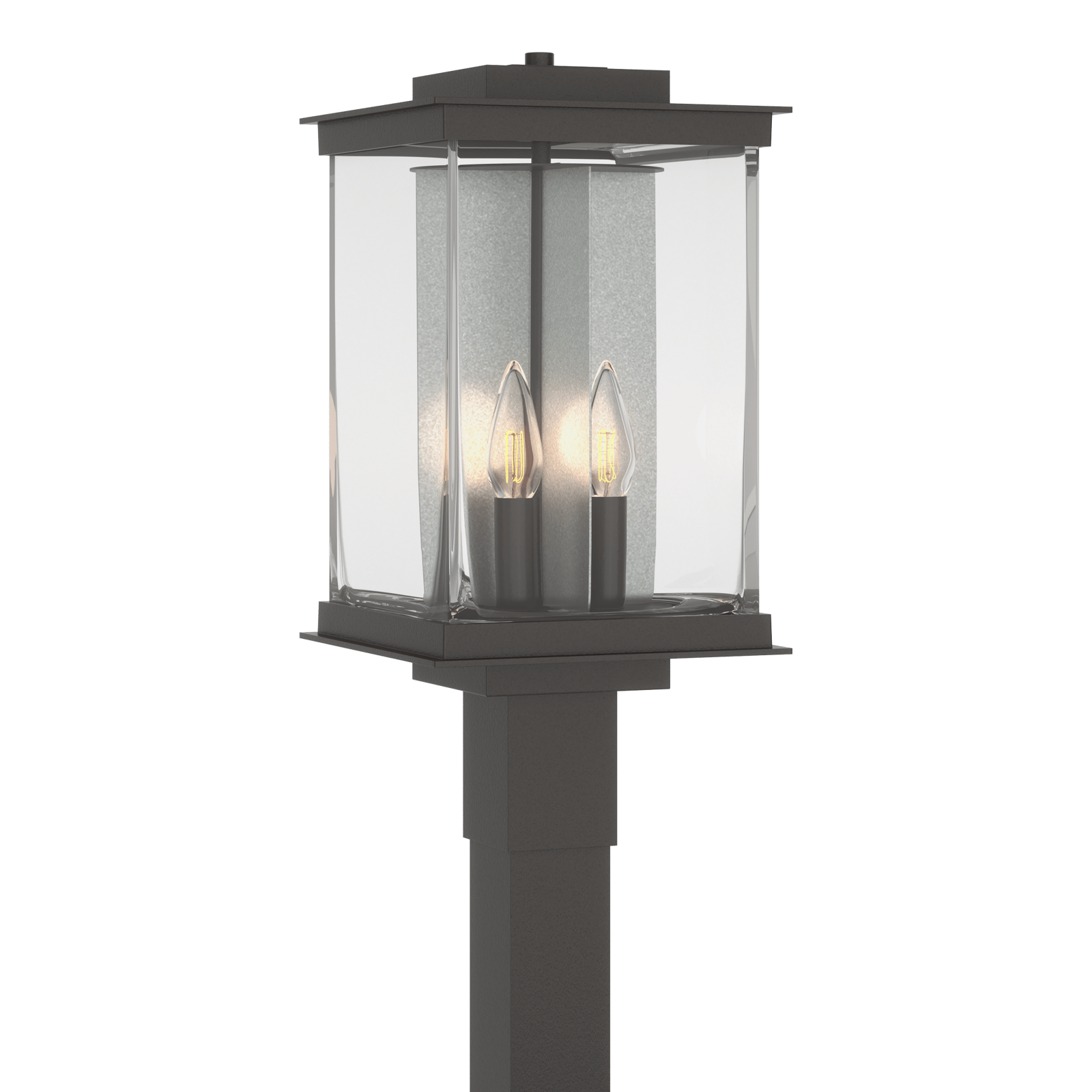 Hubbardton Forge Kingston Outdoor Post Light Outdoor l Post/Pier Mounts Hubbardton Forge Coastal Oil Rubbed Bronze Clear Glass (ZM) Translucent Vintage Platinum