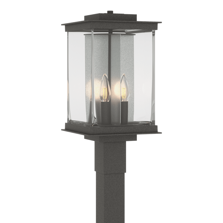 Hubbardton Forge Kingston Outdoor Post Light Pier & Post Mount Lights Hubbardton Forge Coastal Natural Iron Clear Glass (ZM) Translucent Vintage Platinum