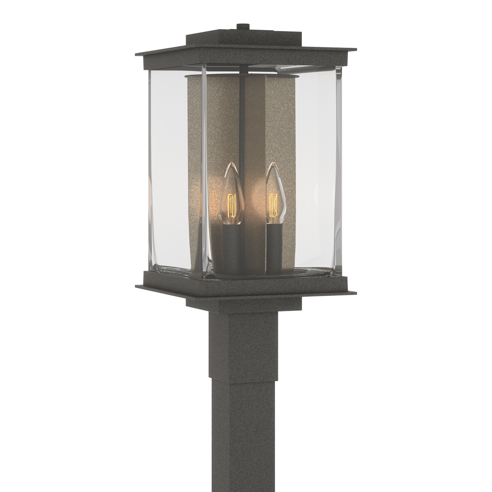 Hubbardton Forge Kingston Outdoor Post Light Outdoor l Post/Pier Mounts Hubbardton Forge Coastal Natural Iron Clear Glass (ZM) Translucent Soft Gold