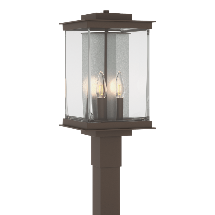 Hubbardton Forge Kingston Outdoor Post Light Pier & Post Mount Lights Hubbardton Forge Coastal Bronze Clear Glass (ZM) Translucent Vintage Platinum