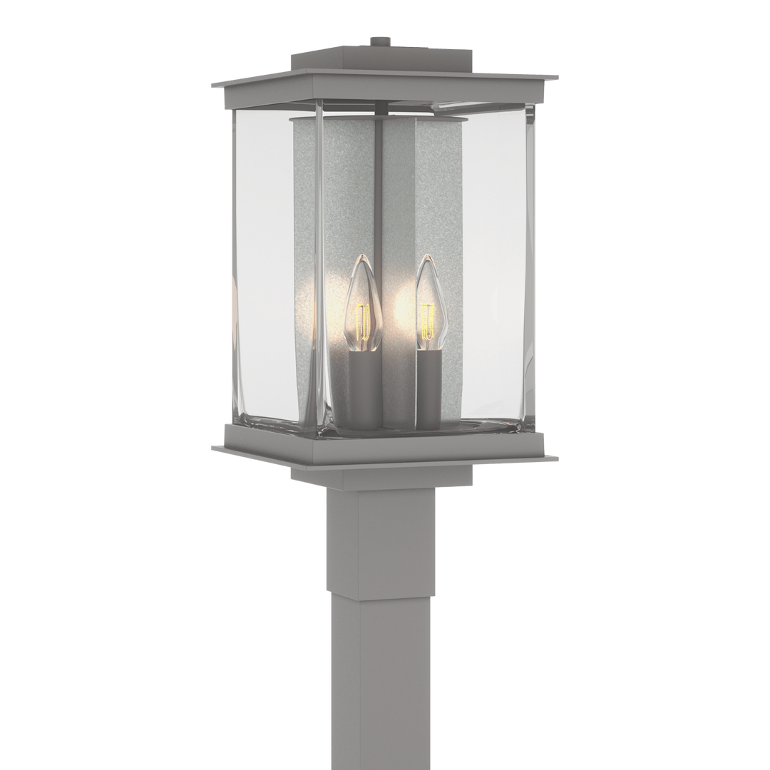 Hubbardton Forge Kingston Outdoor Post Light Pier & Post Mount Lights Hubbardton Forge Coastal Burnished Steel Clear Glass (ZM) Translucent Vintage Platinum