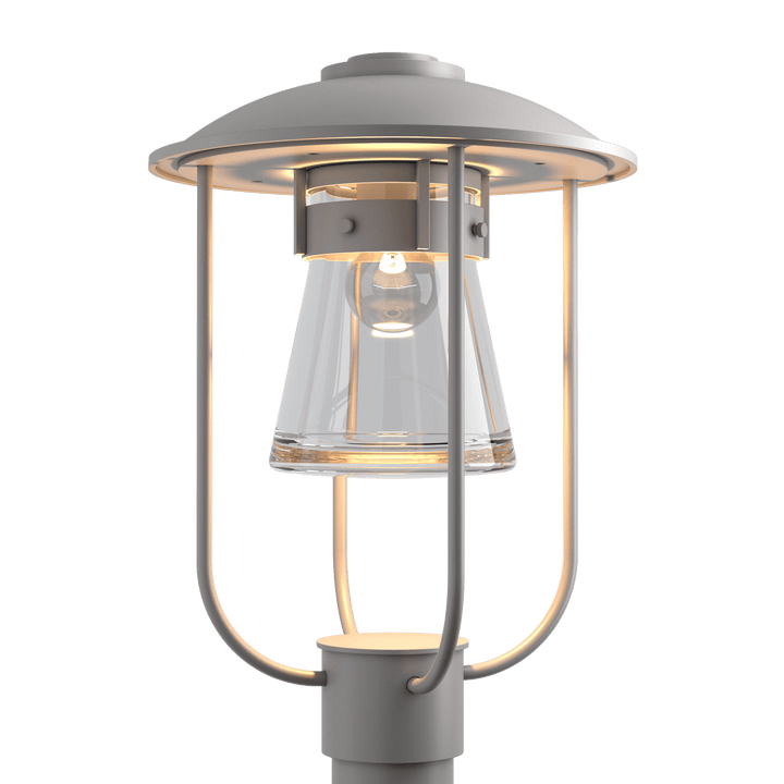 Hubbardton Forge Erlenmeyer Outdoor Post Light Pier & Post Mount Lights Hubbardton Forge Coastal Burnished Steel Clear Glass (ZM) 