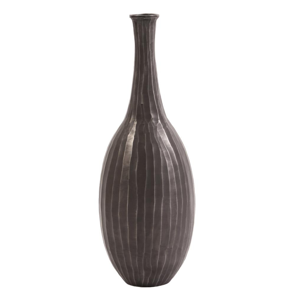 Howard Elliott Collection Graphite Chiseled Metal Bottle Decorative Accents Howard Elliott Collection   