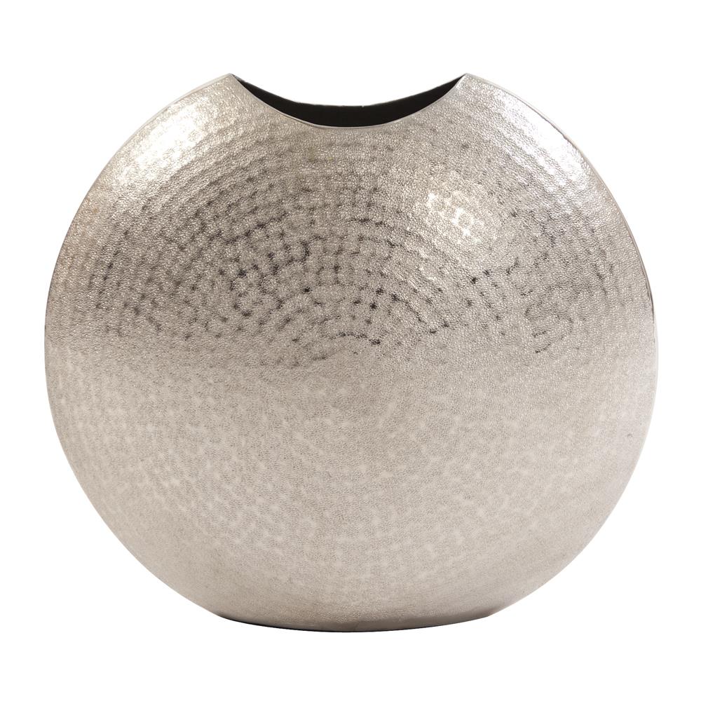 Howard Elliott Collection Frosted Silver Metal Vase - Large Vases Howard Elliott Collection   