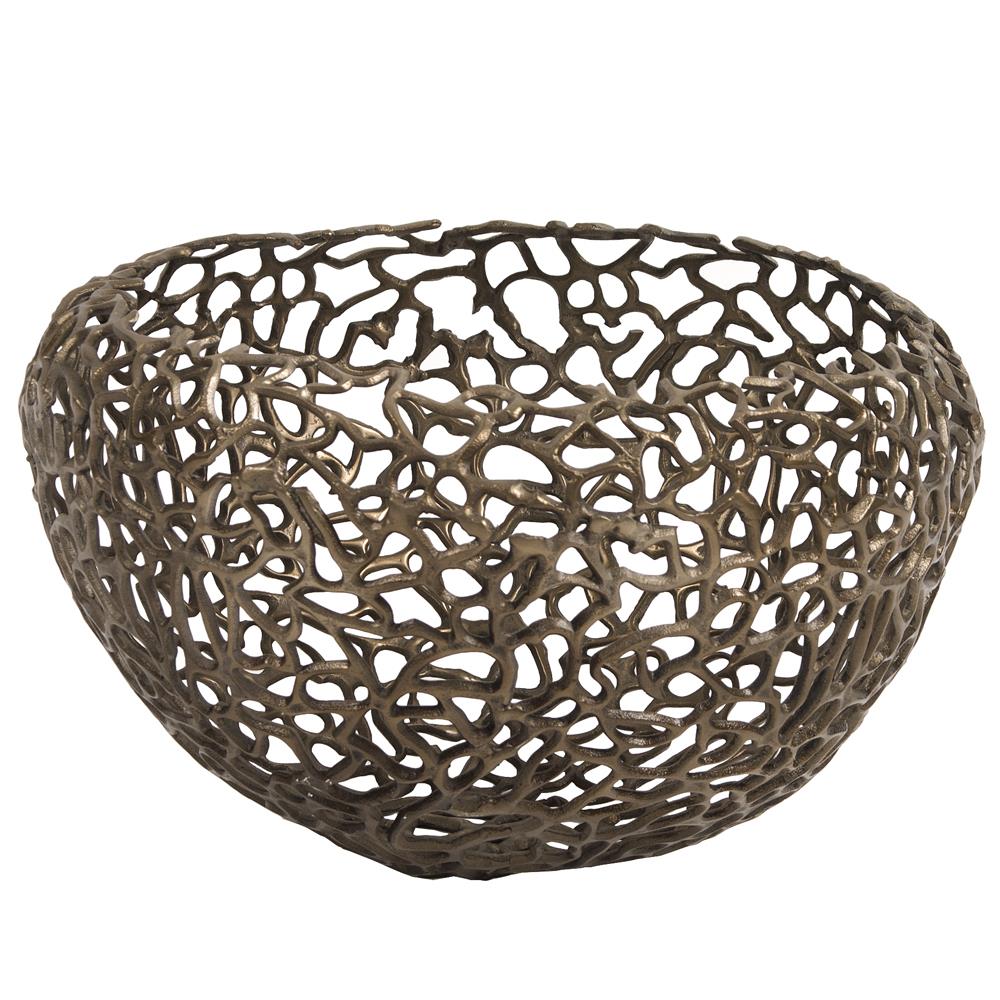 Howard Elliott Collection Aluminum Bronze Nest Basket Decorative Accents Howard Elliott Collection   