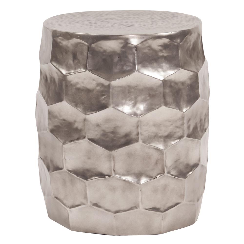 Howard Elliott Collection Hammered Aluminum Graphite Stool  Howard Elliott Collection   