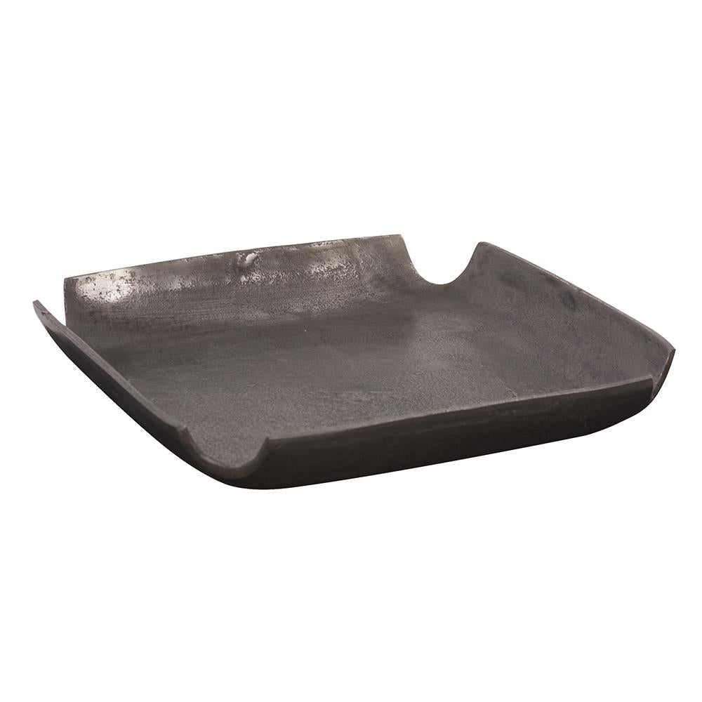 Howard Elliott Collection Graphite Aluminum Tray with Notched Corners Trays Howard Elliott Collection   