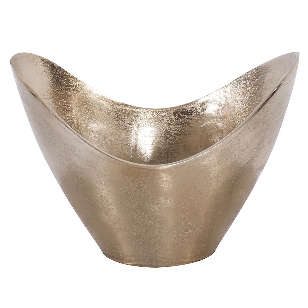 Howard Elliott Collection Raw Gold Aluminum Hi-Lo Bowl Bowls Howard Elliott Collection   