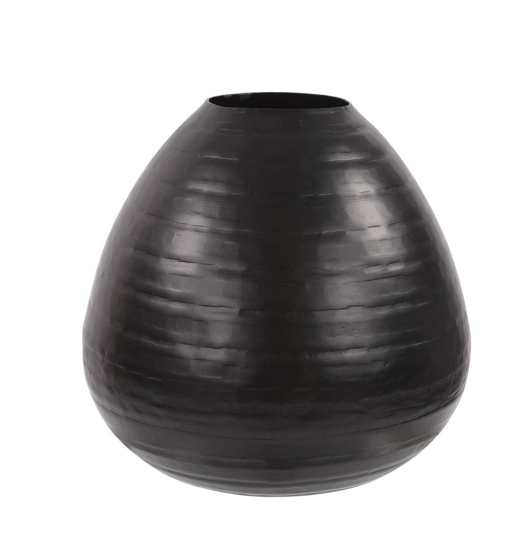 Howard Elliott Collection Chiseled Black Teardrop Vase, Medium Vases Howard Elliott Collection   