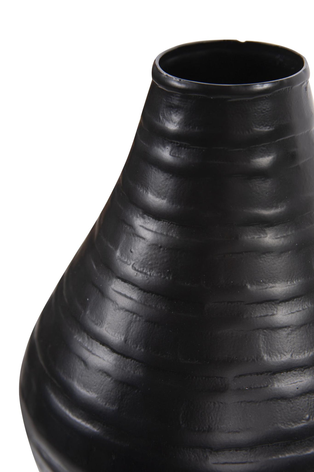 Howard Elliott Collection Chiseled Black Bell Vase, Small