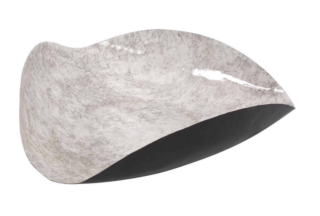 Howard Elliott Collection Flared Gray Marbled Iron Plate, Large Decorative Accents Howard Elliott Collection   