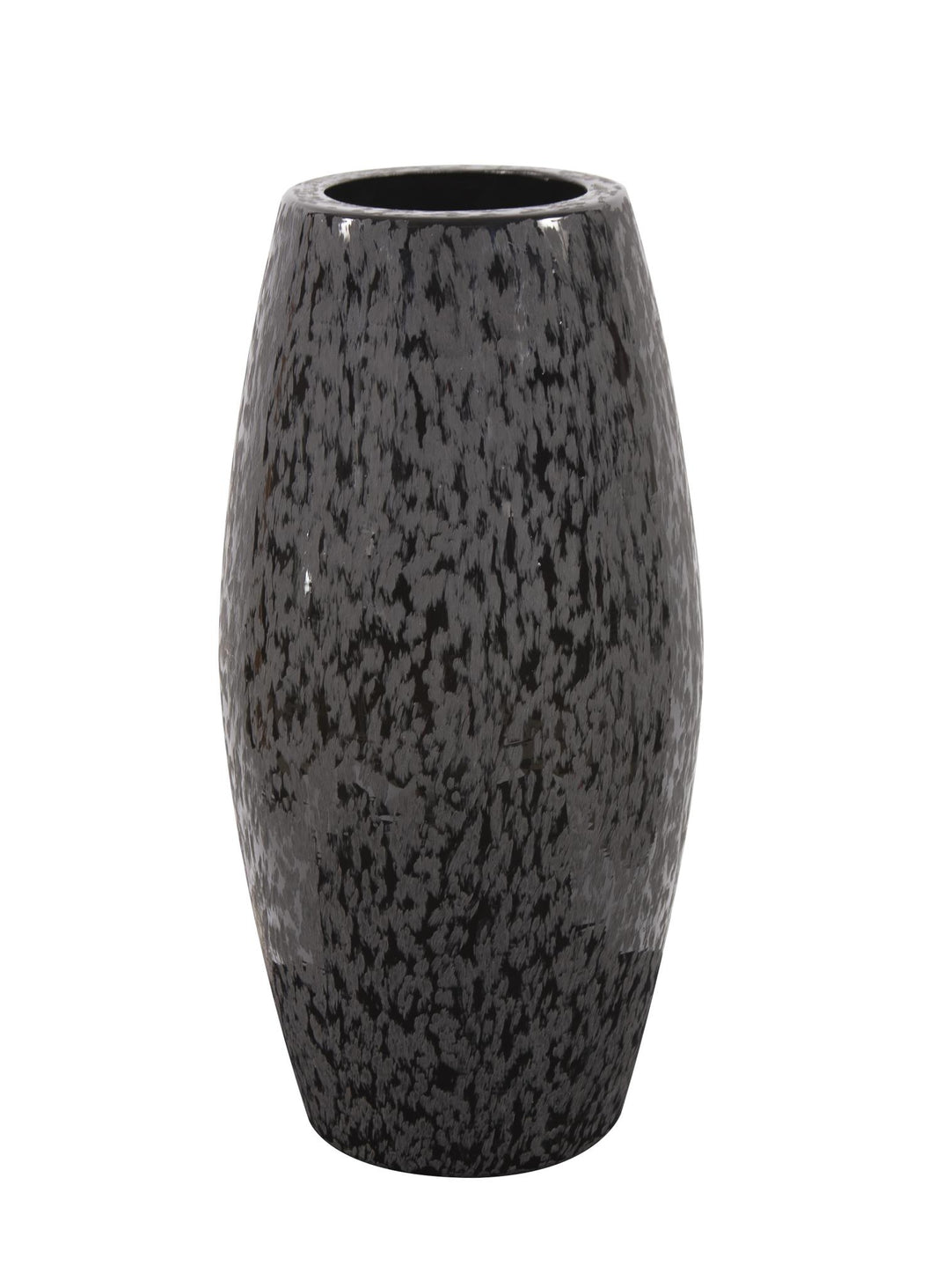 Howard Elliott Collection Chiseled Texture Black Iron Cylinder Vase, Large Vases Howard Elliott Collection   