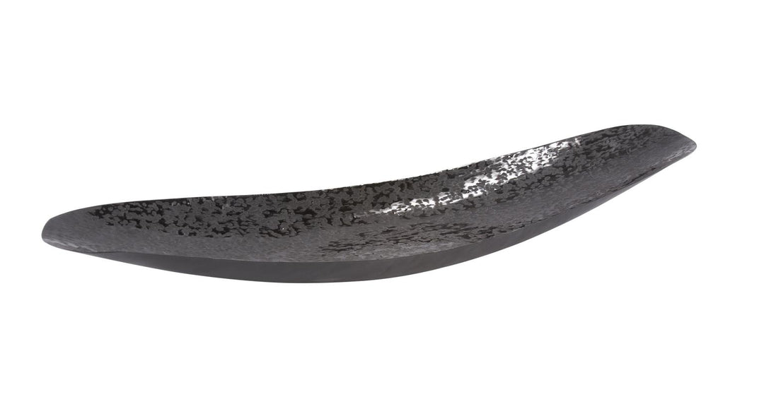 Howard Elliott Collection Chiseled Texture Black Iron Elongated Tray, Large Trays Howard Elliott Collection   