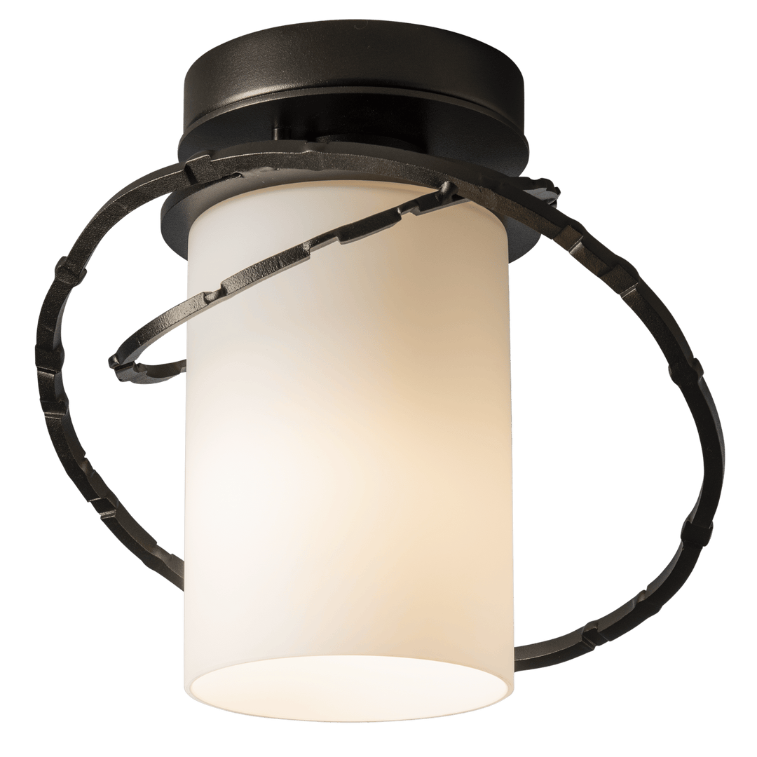 Hubbardton Forge Olympus Outdoor Semi-Flush Outdoor Wall Lights Hubbardton Forge Coastal Oil Rubbed Bronze Opal Glass (GG) 