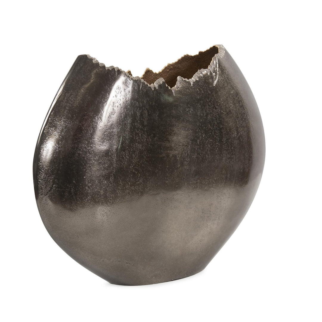 Howard Elliott Collection Baniff Jagged Edged Disc Vase, Medium Vases Howard Elliott Collection   