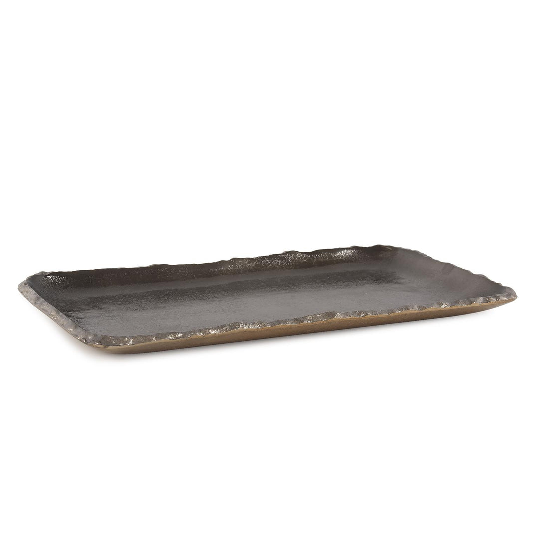 Howard Elliott Collection Baniff Jagged Edged Rectangular Tray, Large Trays Howard Elliott Collection   