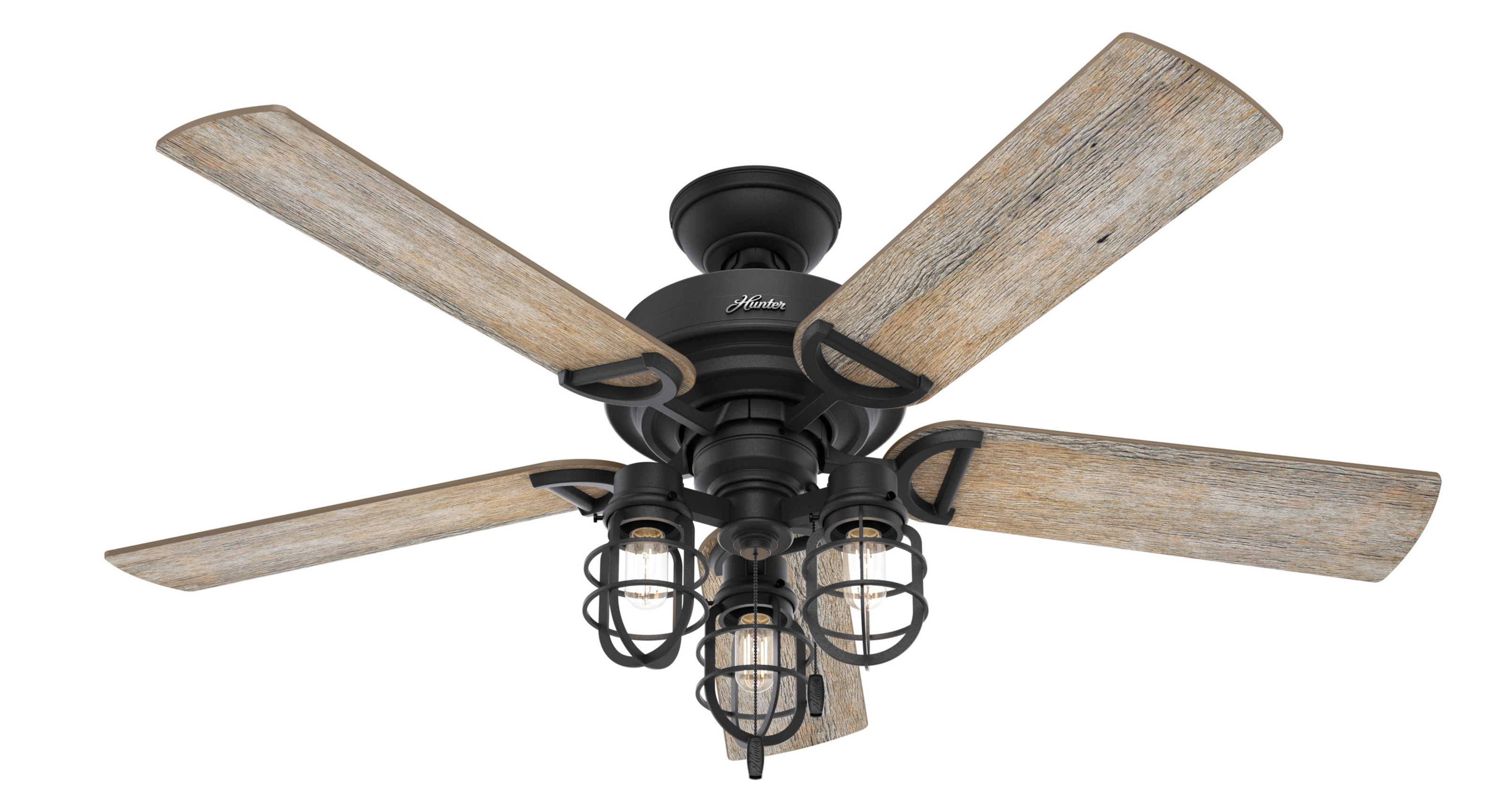 Hunter 52 inch Starklake Damp Rated Ceiling Fan with LED Light Kit and Pull Chain